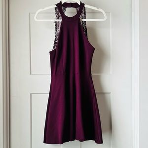 Lulu’s dress. Size small. Eggplant color with lace detailing on the back.